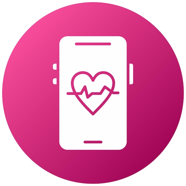 Diseño vectorial Estilo del icono de la frecuencia cardíaca móvil