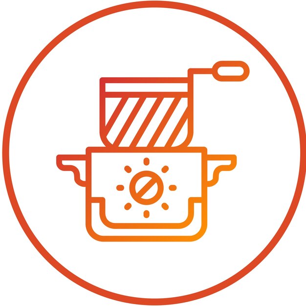 Diseño vectorial Estilo del icono de la freidora