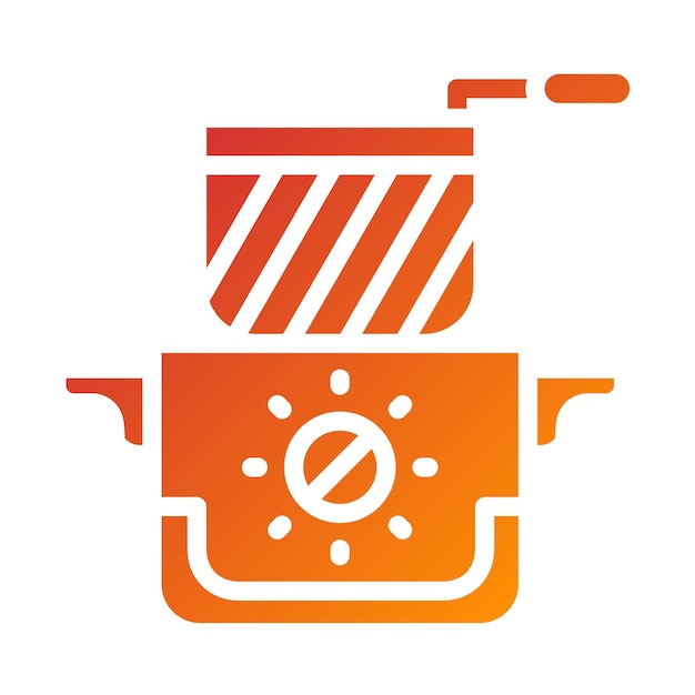 Diseño vectorial Estilo del icono de la freidora