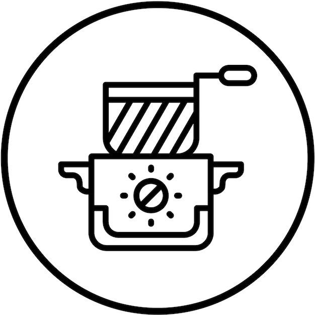 Diseño vectorial Estilo del icono de la freidora