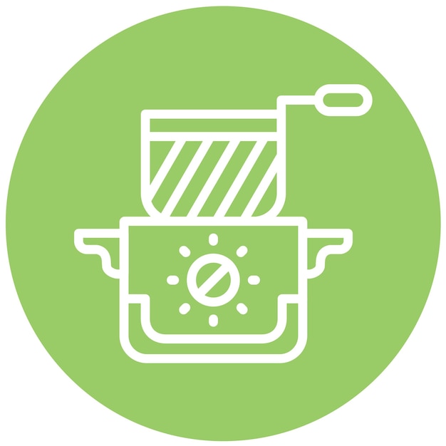 Diseño vectorial Estilo del icono de la freidora