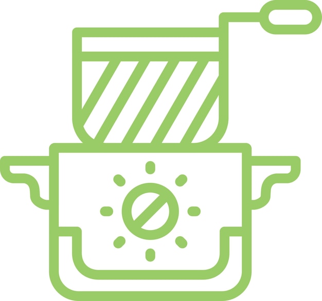 Diseño vectorial Estilo del icono de la freidora
