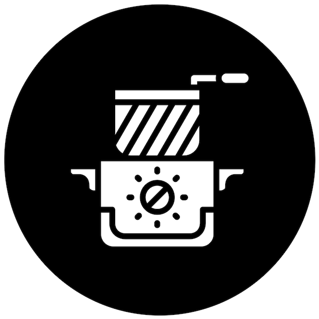 Diseño vectorial Estilo del icono de la freidora