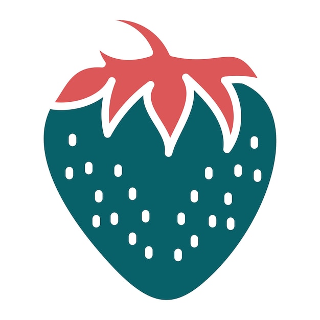 Diseño vectorial Estilo de icono de fresa