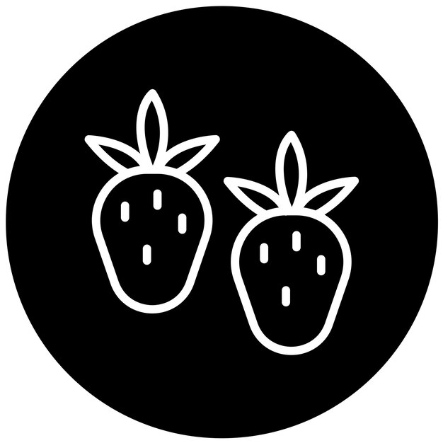 Diseño vectorial Estilo de icono de fresa