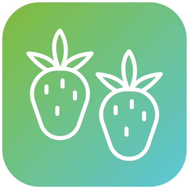 Diseño vectorial Estilo de icono de fresa