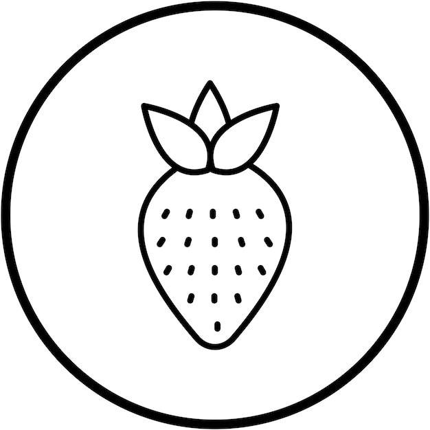 Diseño vectorial Estilo de icono de fresa