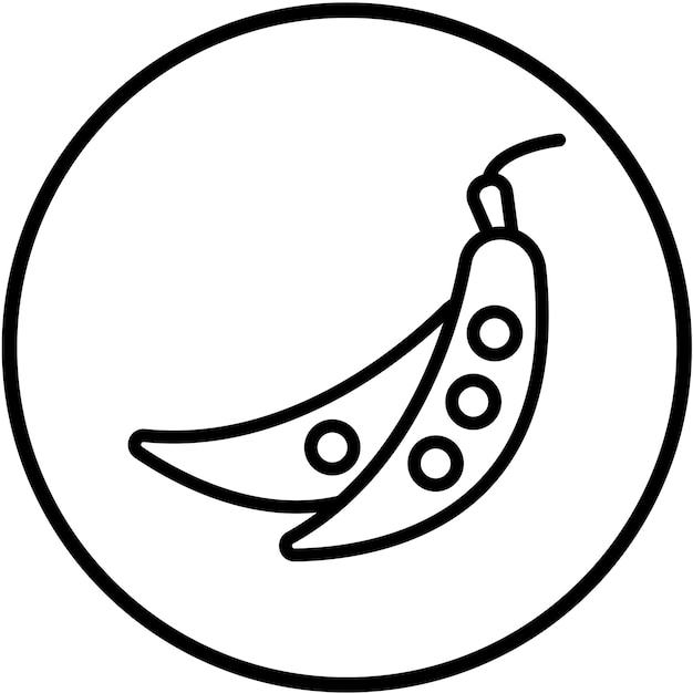 Diseño vectorial de estilo de icono de frijol verde