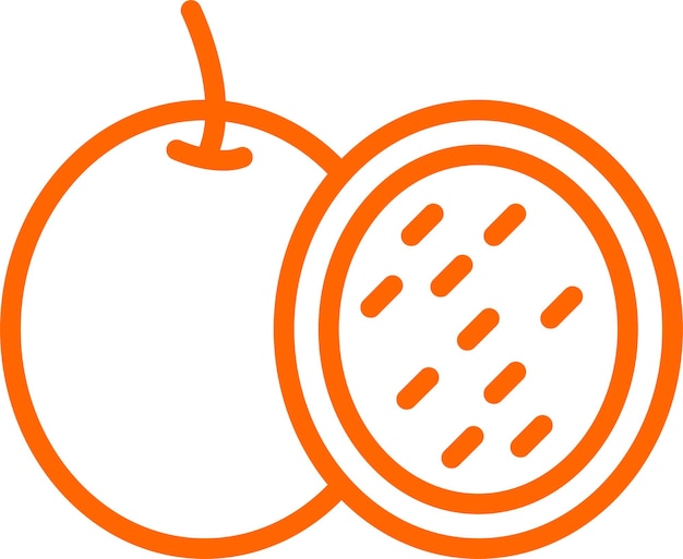 Diseño vectorial Estilo del icono de la fruta de la pasión
