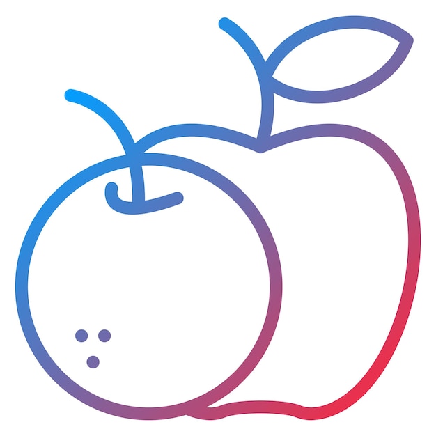 Diseño vectorial Estilo del icono de las frutas