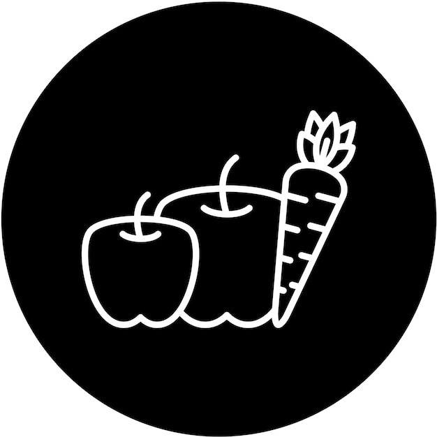 Diseño vectorial Estilo del icono de las frutas