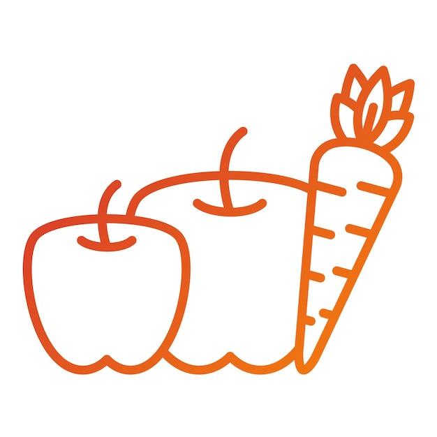 Diseño vectorial Estilo del icono de las frutas