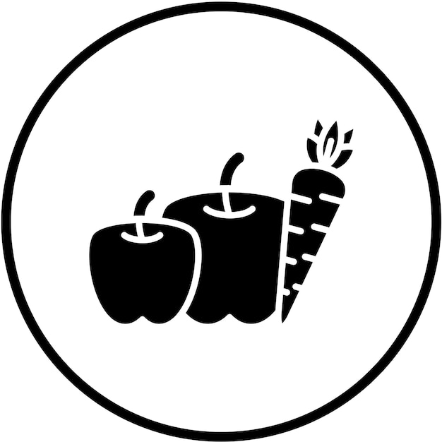 Diseño vectorial Estilo del icono de las frutas
