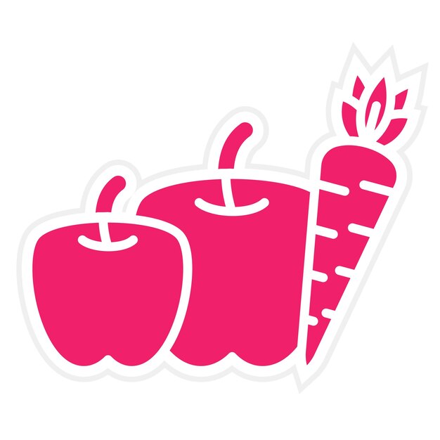 Diseño vectorial Estilo del icono de las frutas