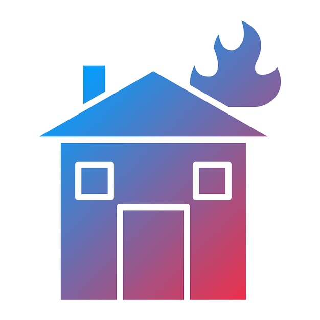 Diseño vectorial Estilo del icono de fuego del edificio