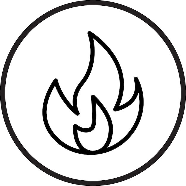 Diseño vectorial de estilo de icono de fuego