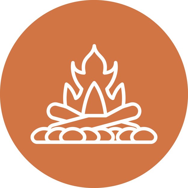 Diseño vectorial de estilo de icono de fuego