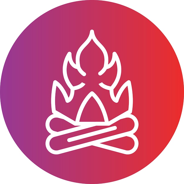 Diseño vectorial de estilo de icono de fuego