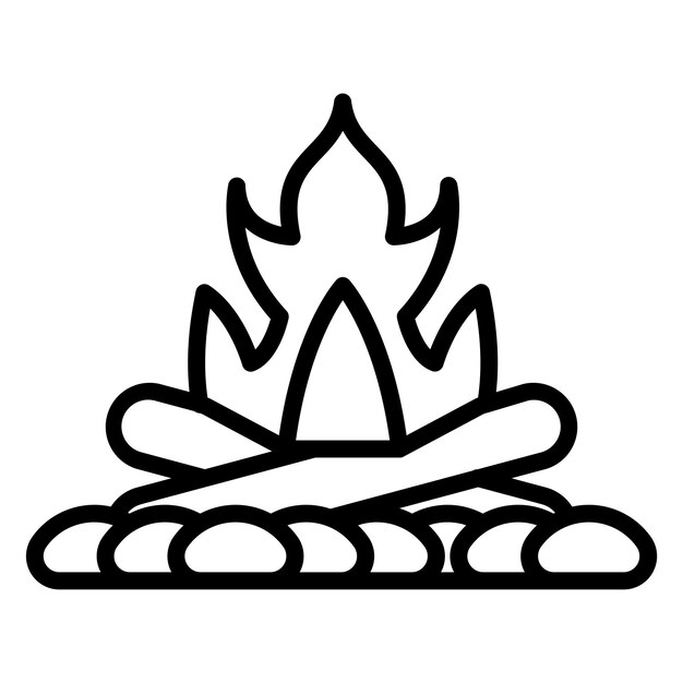 Diseño vectorial de estilo de icono de fuego