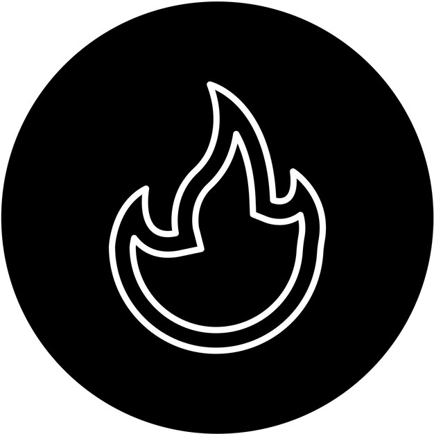 Diseño vectorial de estilo de icono de fuego