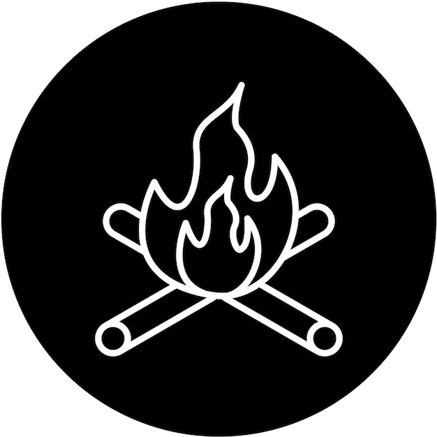 Diseño vectorial de estilo de icono de fuego