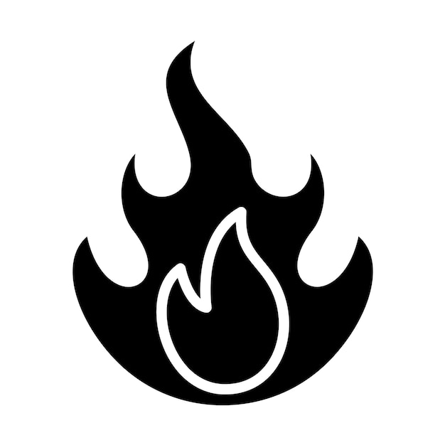 Diseño vectorial de estilo de icono de fuego