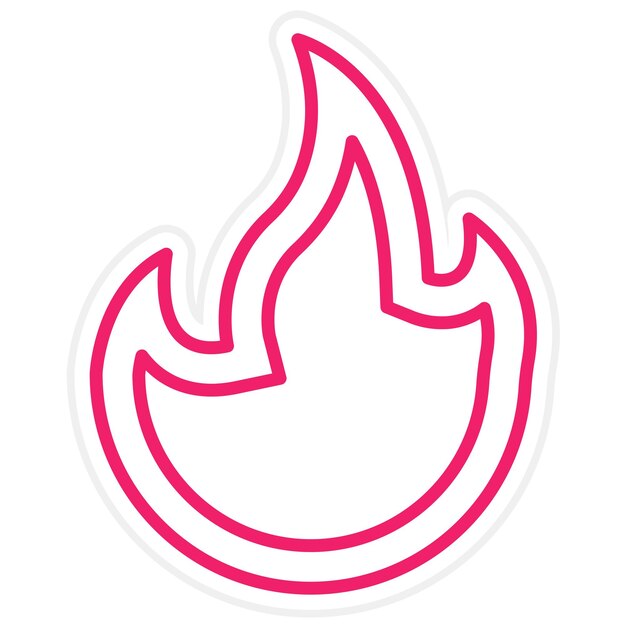 Diseño vectorial de estilo de icono de fuego