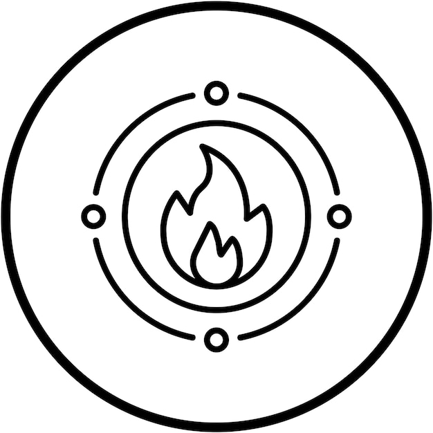 Diseño vectorial de estilo de icono de fuego