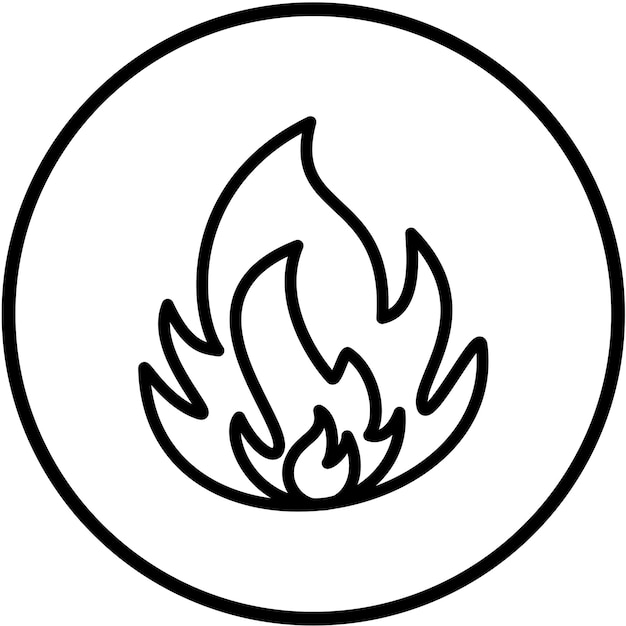 Diseño vectorial de estilo de icono de fuego