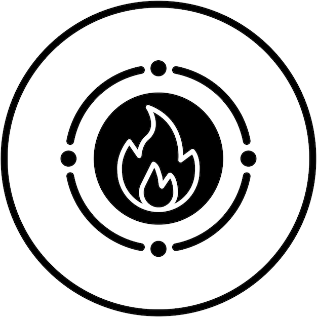 Diseño vectorial de estilo de icono de fuego