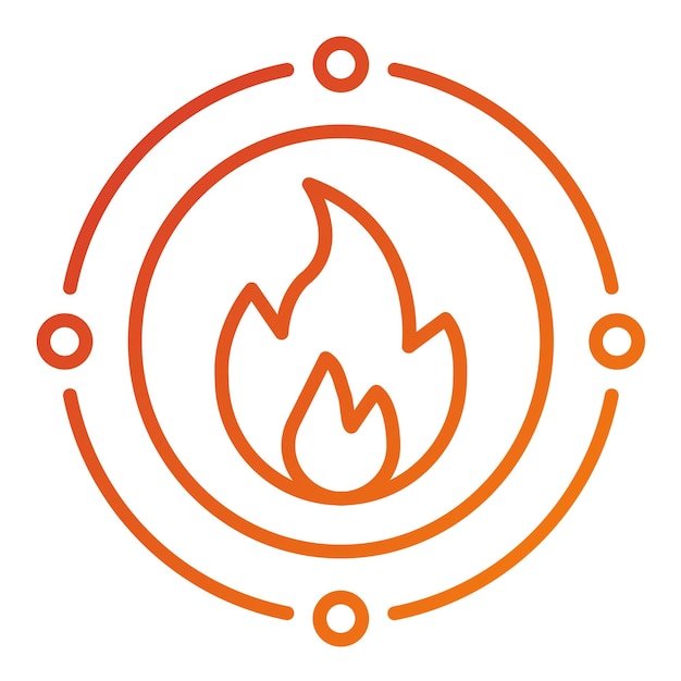 Diseño vectorial de estilo de icono de fuego