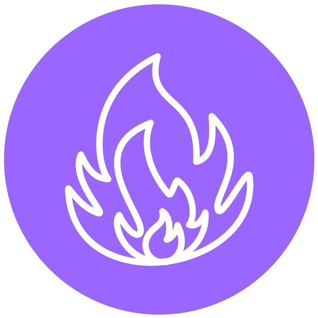 Diseño vectorial de estilo de icono de fuego