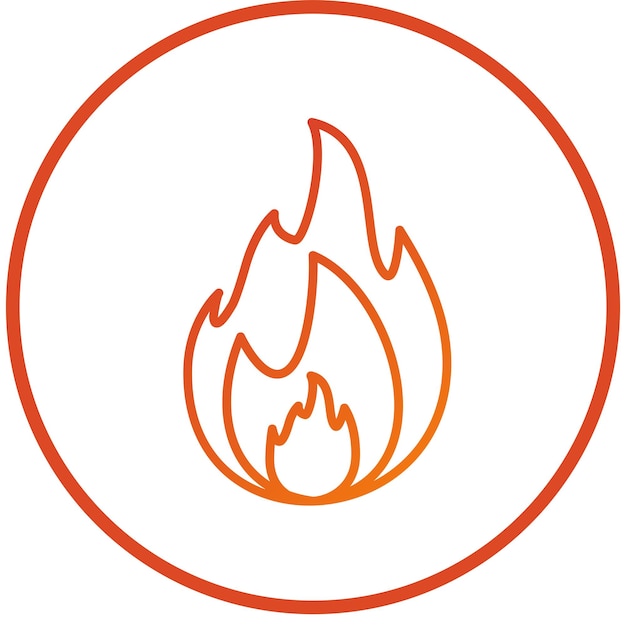 Diseño vectorial de estilo de icono de fuego