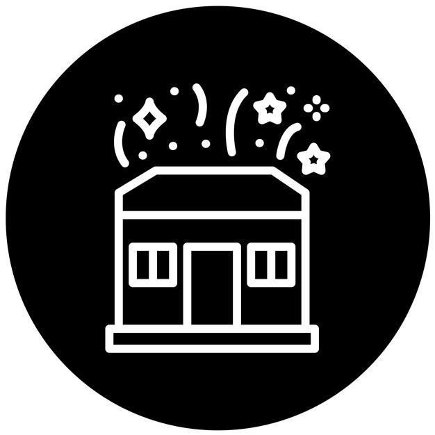 Diseño vectorial Estilo de icono de fuegos artificiales para el hogar