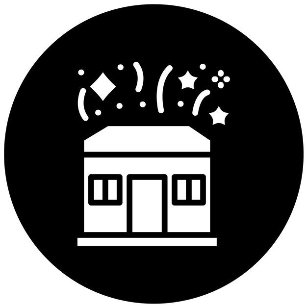Diseño vectorial Estilo de icono de fuegos artificiales para el hogar