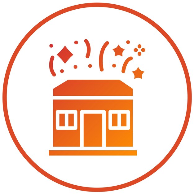 Diseño vectorial Estilo de icono de fuegos artificiales para el hogar