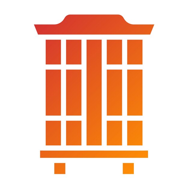 Diseño vectorial estilo de icono de gabinete de China
