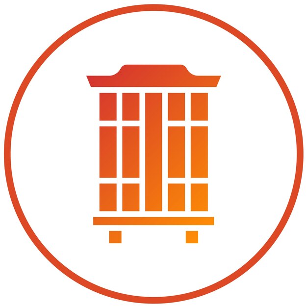 Diseño vectorial estilo de icono de gabinete de China