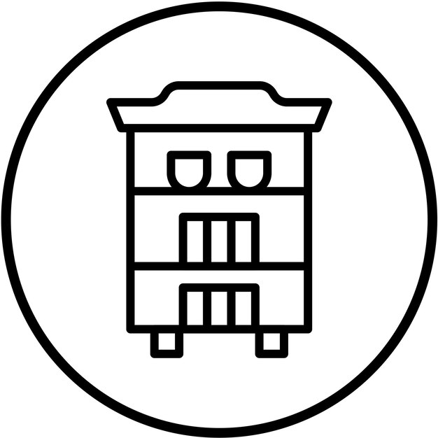 Diseño vectorial Estilo de icono del gabinete Curio