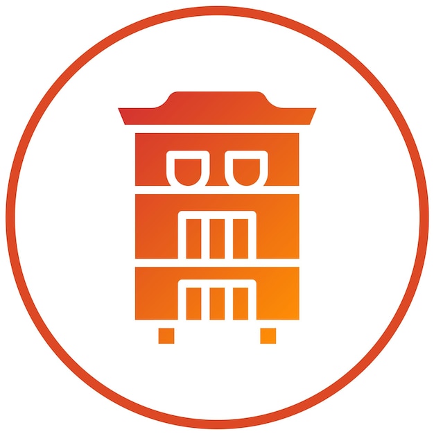 Diseño vectorial Estilo de icono del gabinete Curio