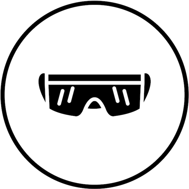 Diseño vectorial Estilo del icono de las gafas de protección