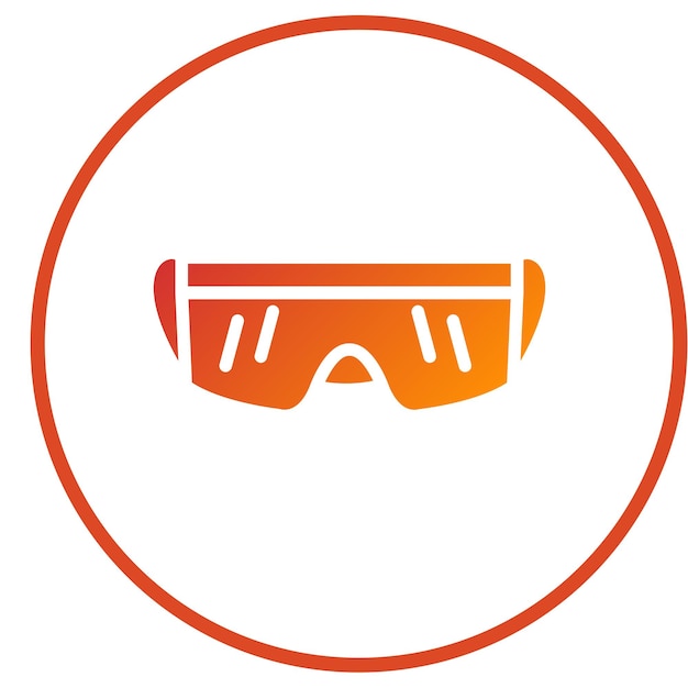 Diseño vectorial Estilo del icono de las gafas de protección
