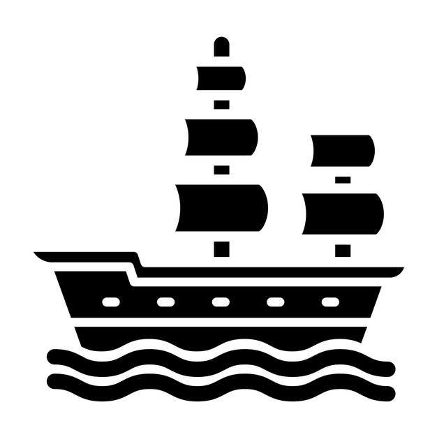 Diseño vectorial de estilo de icono de galeón