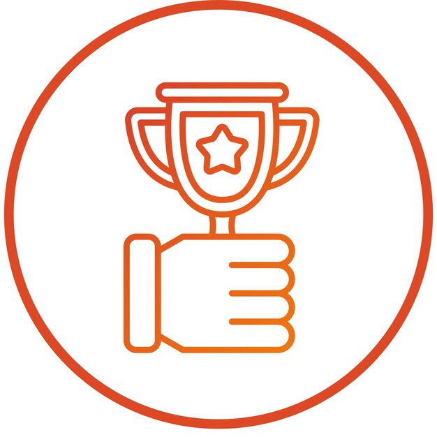 Diseño vectorial Estilo del icono ganador