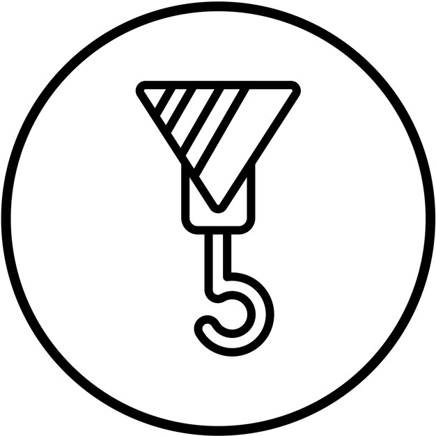 Diseño vectorial Estilo del icono del gancho de la grúa