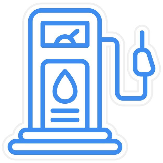 Diseño vectorial del estilo del icono de la gasolinera