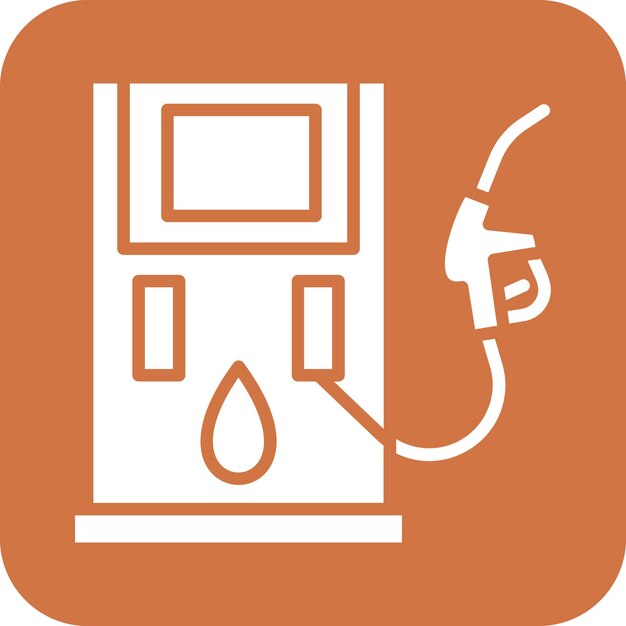 Diseño vectorial del estilo del icono de la gasolinera