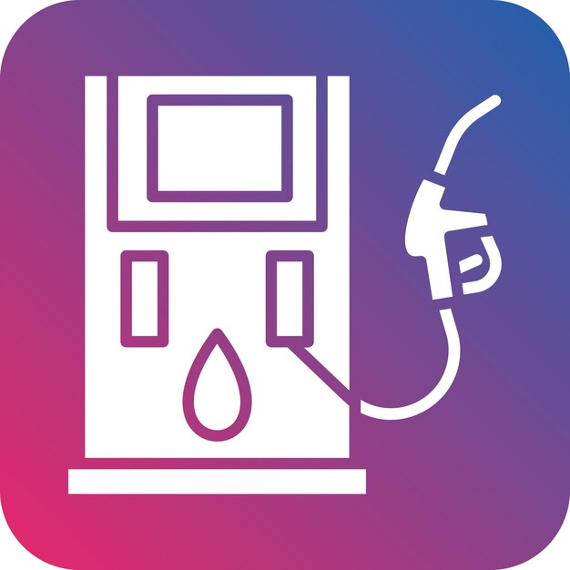 Diseño vectorial del estilo del icono de la gasolinera