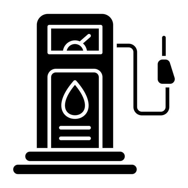 Diseño vectorial del estilo del icono de la gasolinera