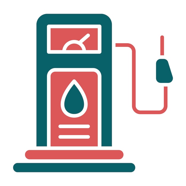 Diseño vectorial del estilo del icono de la gasolinera